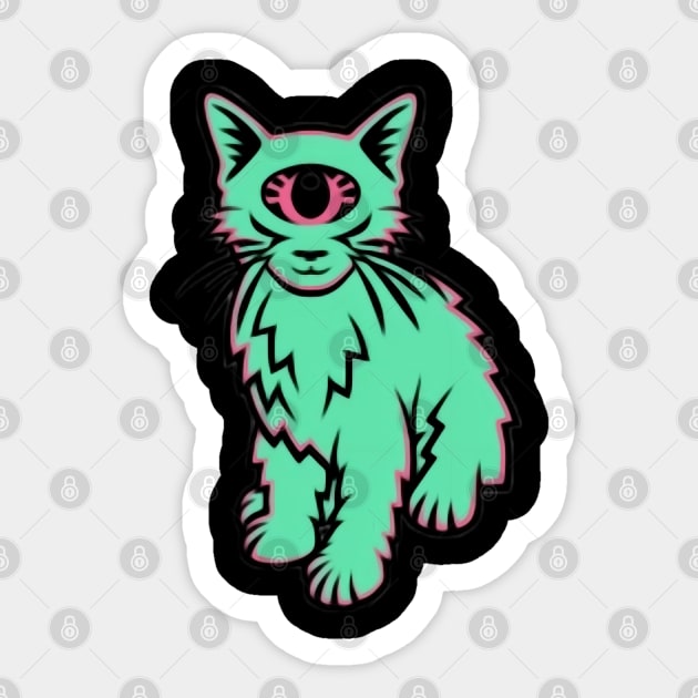 Trippy Cat Sticker by YungBick